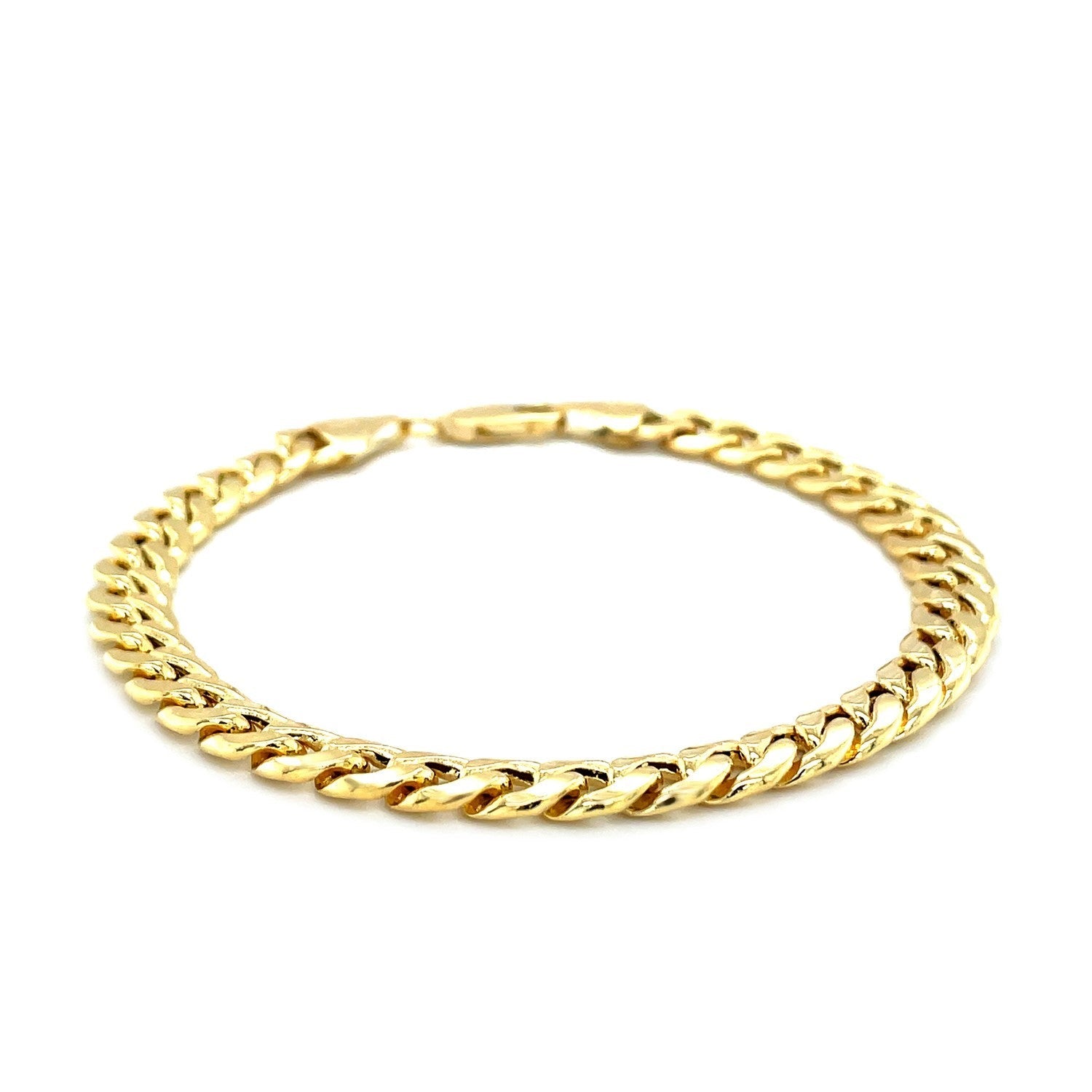 10k Yellow Gold Semi Solid Miami Cuban Bracelet (6.60 mm) - Coolpeacock