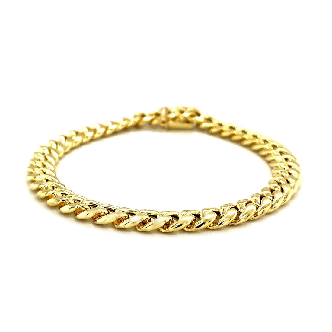 10k Yellow Gold Semi Solid Miami Cuban Bracelet (7.20 mm) - Coolpeacock