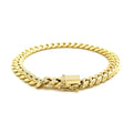 10k Yellow Gold Semi Solid Miami Cuban Bracelet (7.20 mm) - Coolpeacock