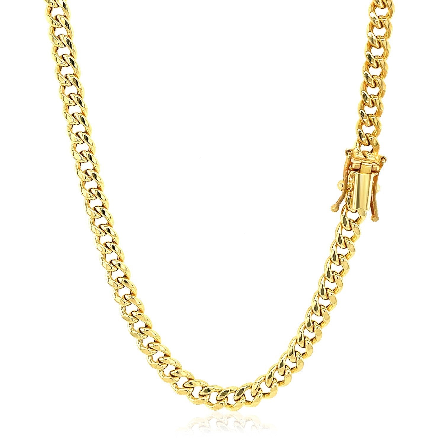 10k Yellow Gold Semi Solid Miami Cuban Chain (4.50 mm) - Coolpeacock