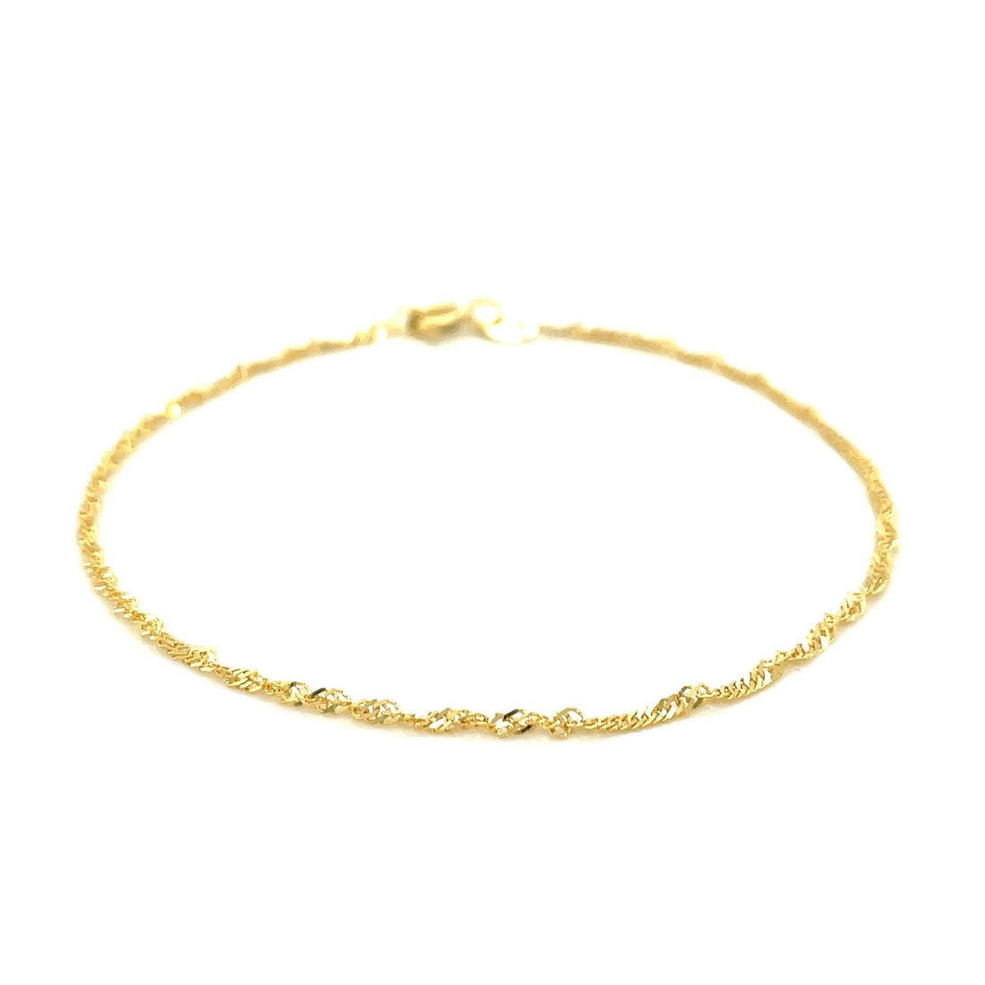 10k Yellow Gold Singapore Bracelet (1.50 mm) - Coolpeacock