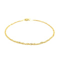 10k Yellow Gold Singapore Bracelet (1.50 mm) - Coolpeacock