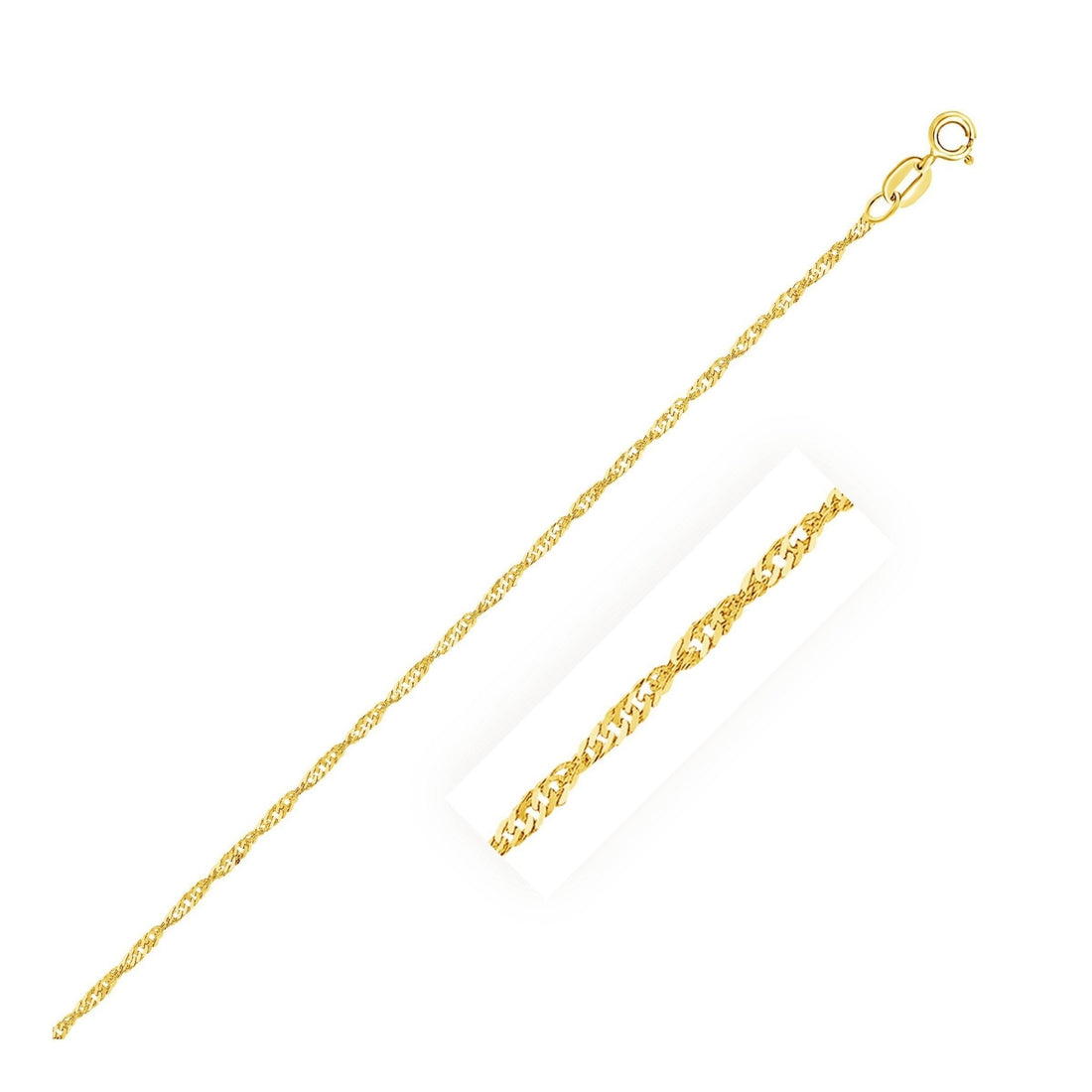 10k Yellow Gold Singapore Bracelet (1.50 mm) - Coolpeacock