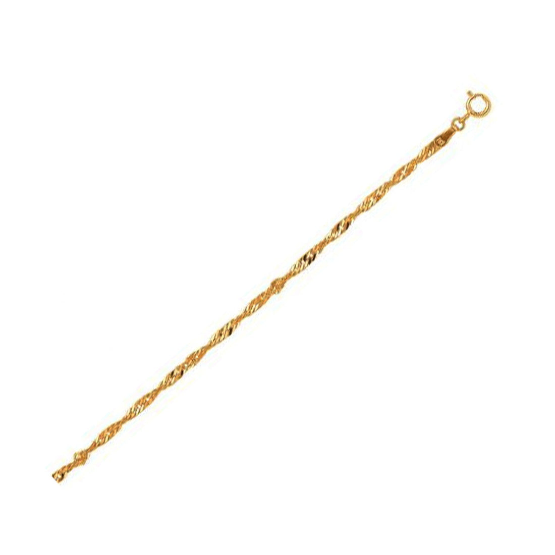 10k Yellow Gold Singapore Bracelet (2.20 mm) - Coolpeacock