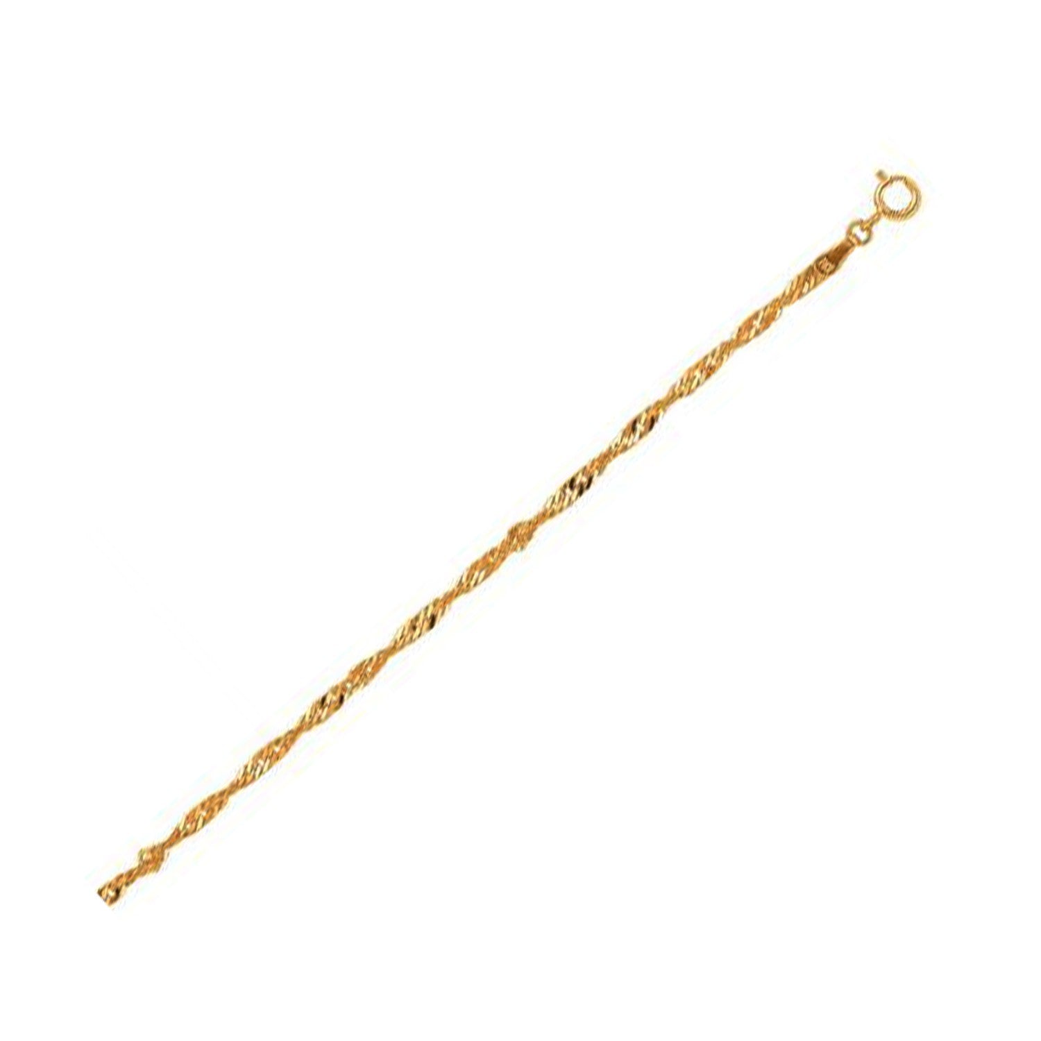 10k Yellow Gold Singapore Bracelet (2.20 mm) - Coolpeacock