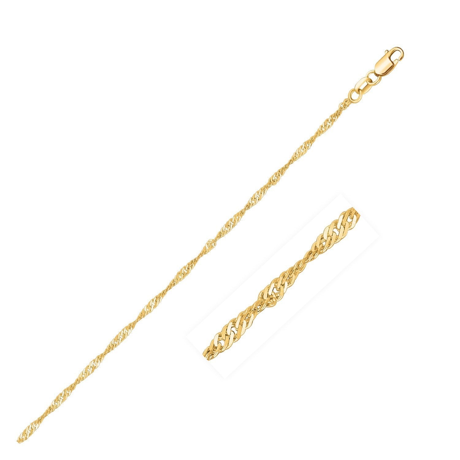 10k Yellow Gold Singapore Chain (1.50 mm) - Coolpeacock