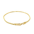 10k Yellow Gold Solid Diamond Cut Rope Bracelet (1.60 mm) - Coolpeacock