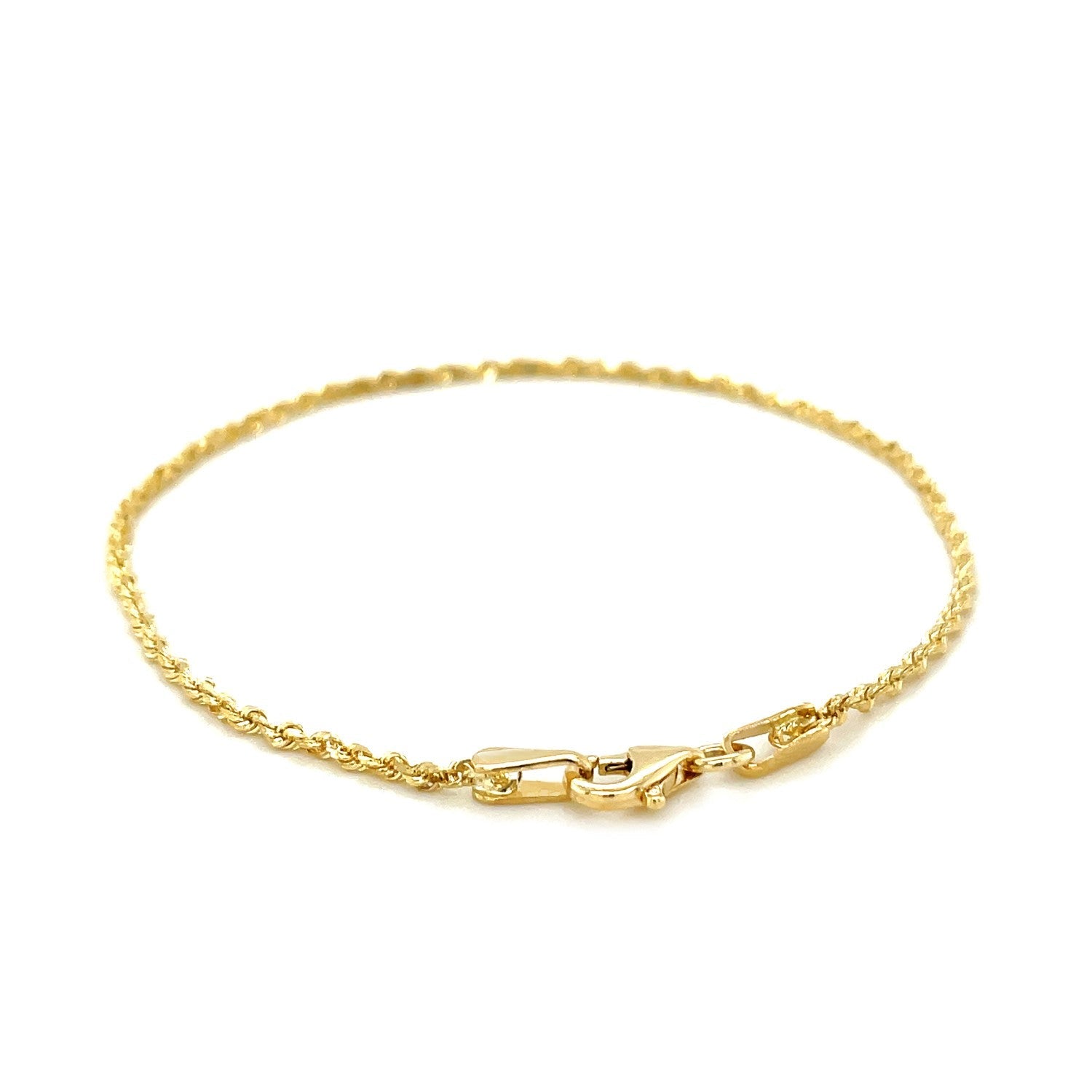 10k Yellow Gold Solid Diamond Cut Rope Bracelet (1.60 mm) - Coolpeacock