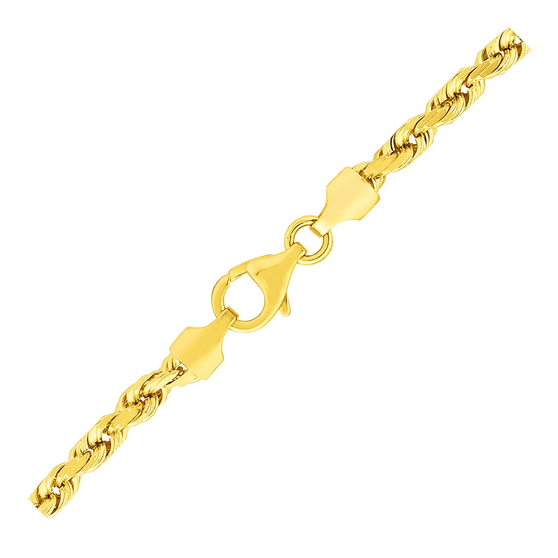 10k Yellow Gold Solid Diamond Cut Rope Bracelet (3.50 mm) - Coolpeacock