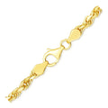 10k Yellow Gold Solid Diamond Cut Rope Bracelet (5.00 mm) - Coolpeacock