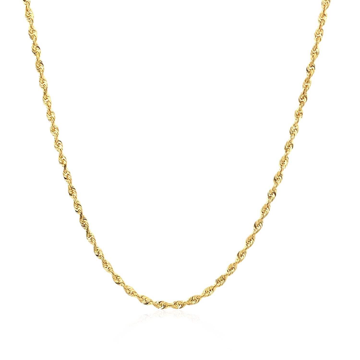 10k Yellow Gold Solid Diamond Cut Rope Chain (1.60 mm) - Coolpeacock