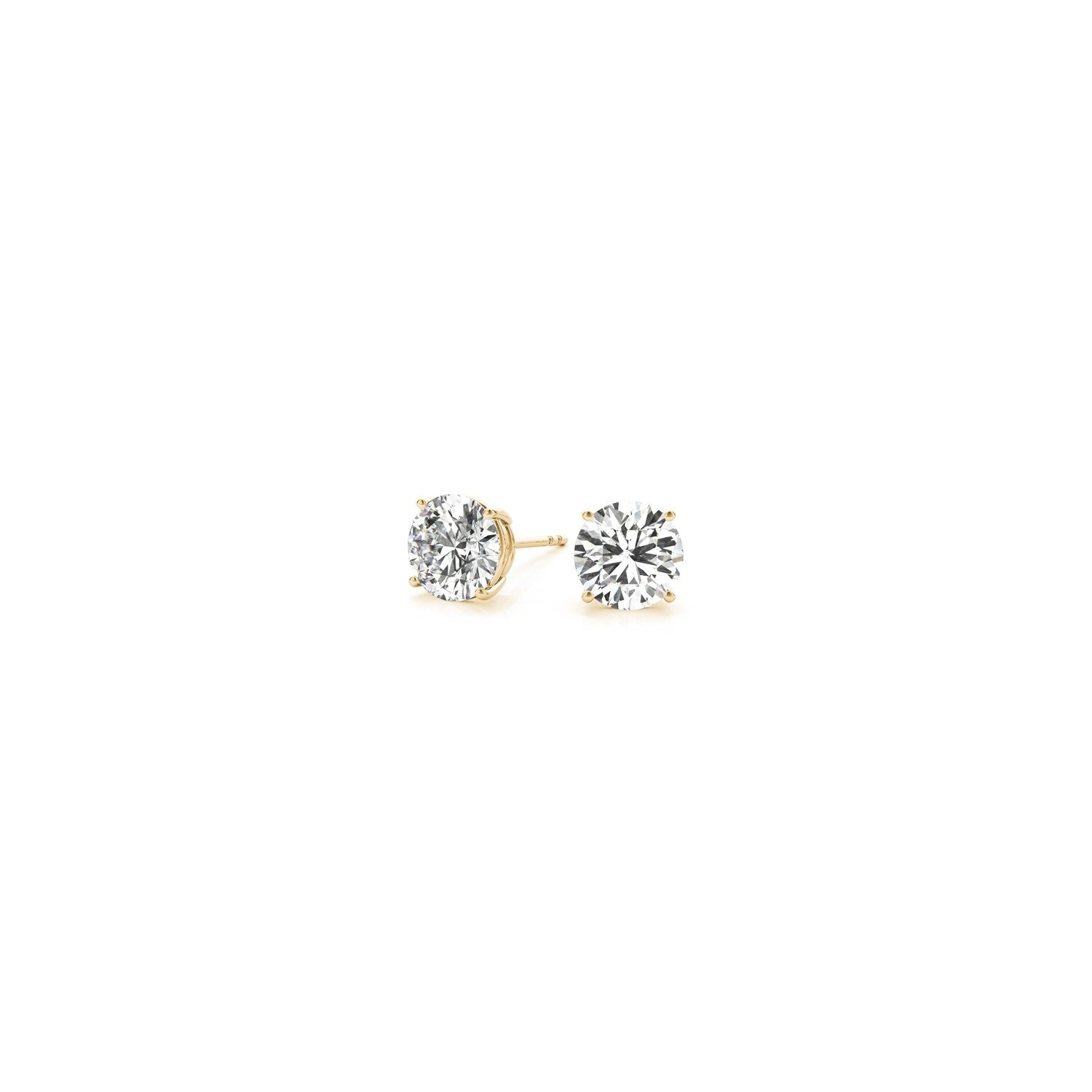 1/2 cttw Lab Grown Round Diamond Stud Earrings 14k Yellow Gold (G/VS2) - Coolpeacock