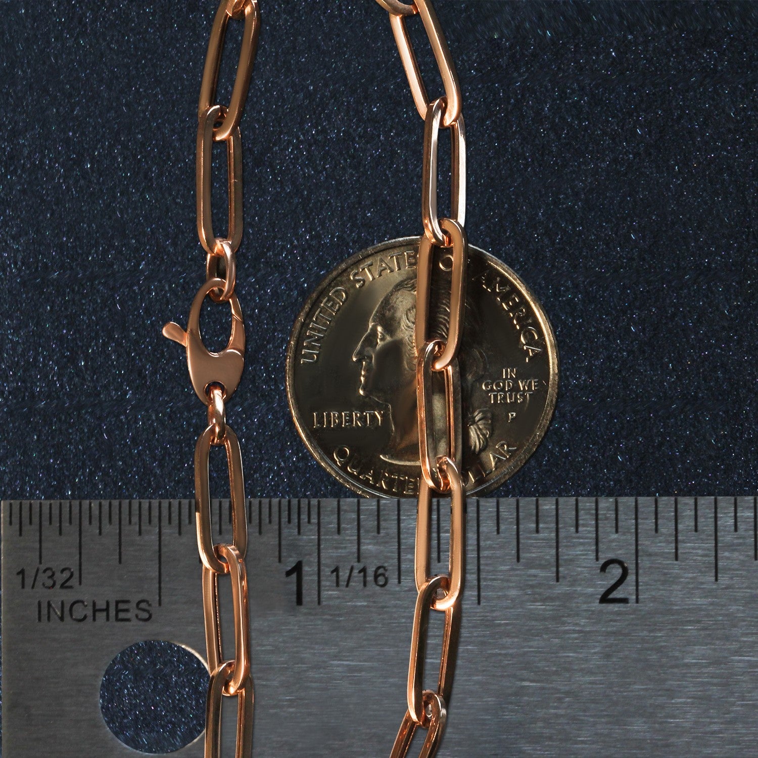14K Rose Gold Bold Paperclip Chain Bracelet (4.20 mm) - Coolpeacock