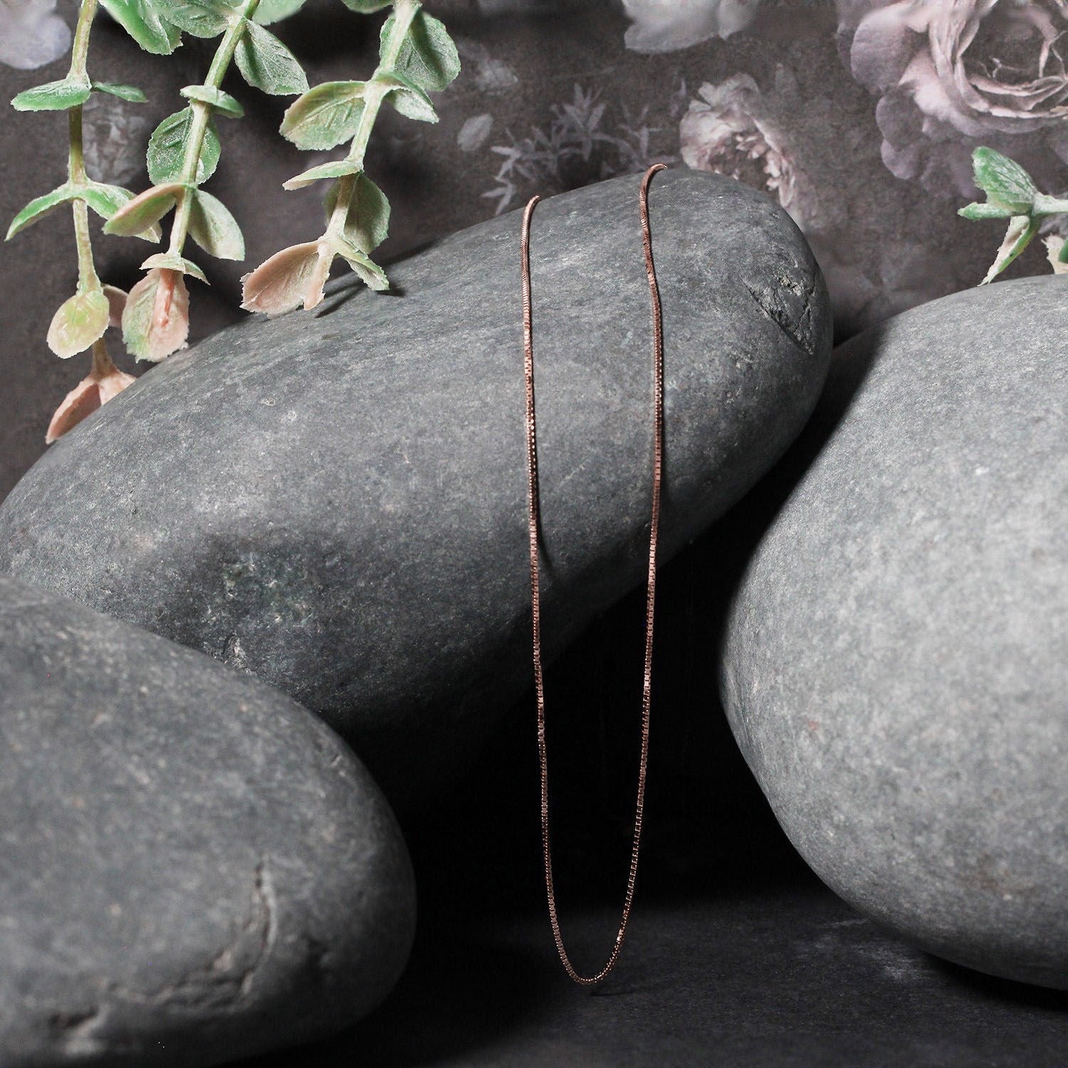 14k Rose Gold Classic Box Chain 0.6mm - Coolpeacock