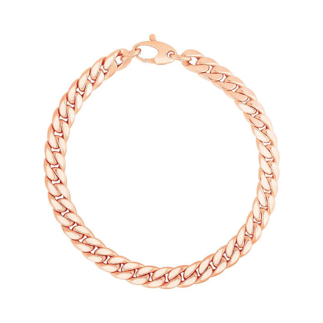 14K Rose Gold Cuban Link Bracelet (5.90 mm) - Coolpeacock