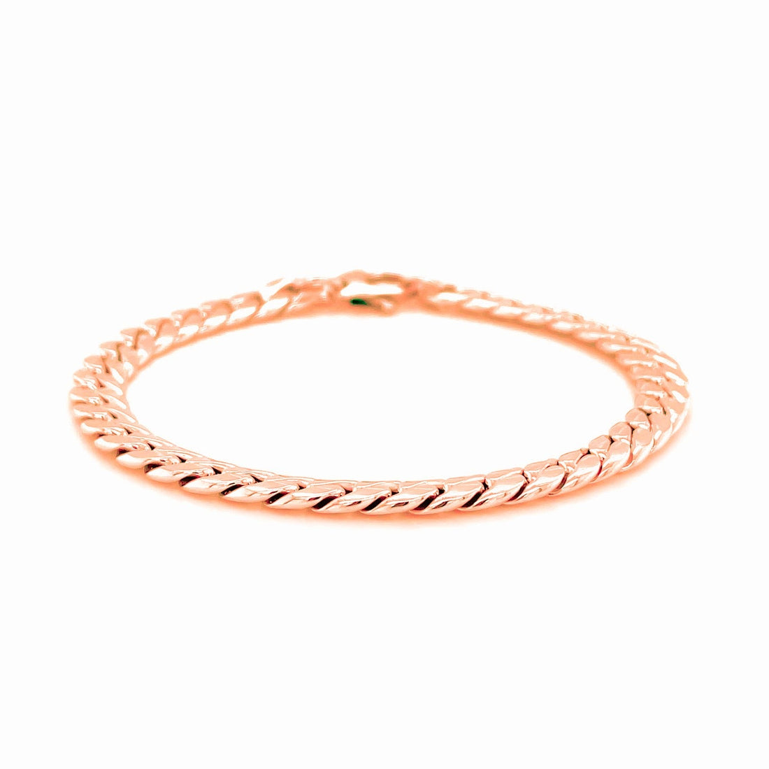 14K Rose Gold Cuban Link Bracelet (5.90 mm) - Coolpeacock