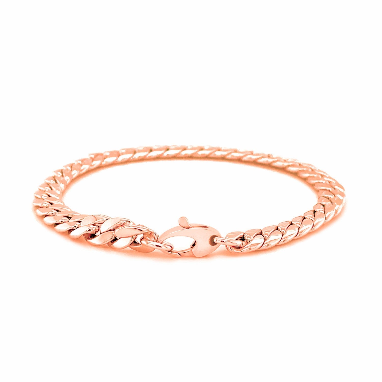 14K Rose Gold Cuban Link Bracelet (5.90 mm) - Coolpeacock
