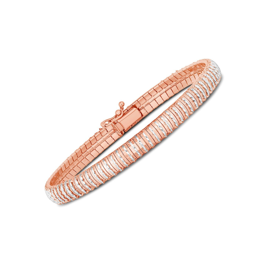 14k Rose Gold Diamante Flex Bracelet (5.80 mm) - Coolpeacock