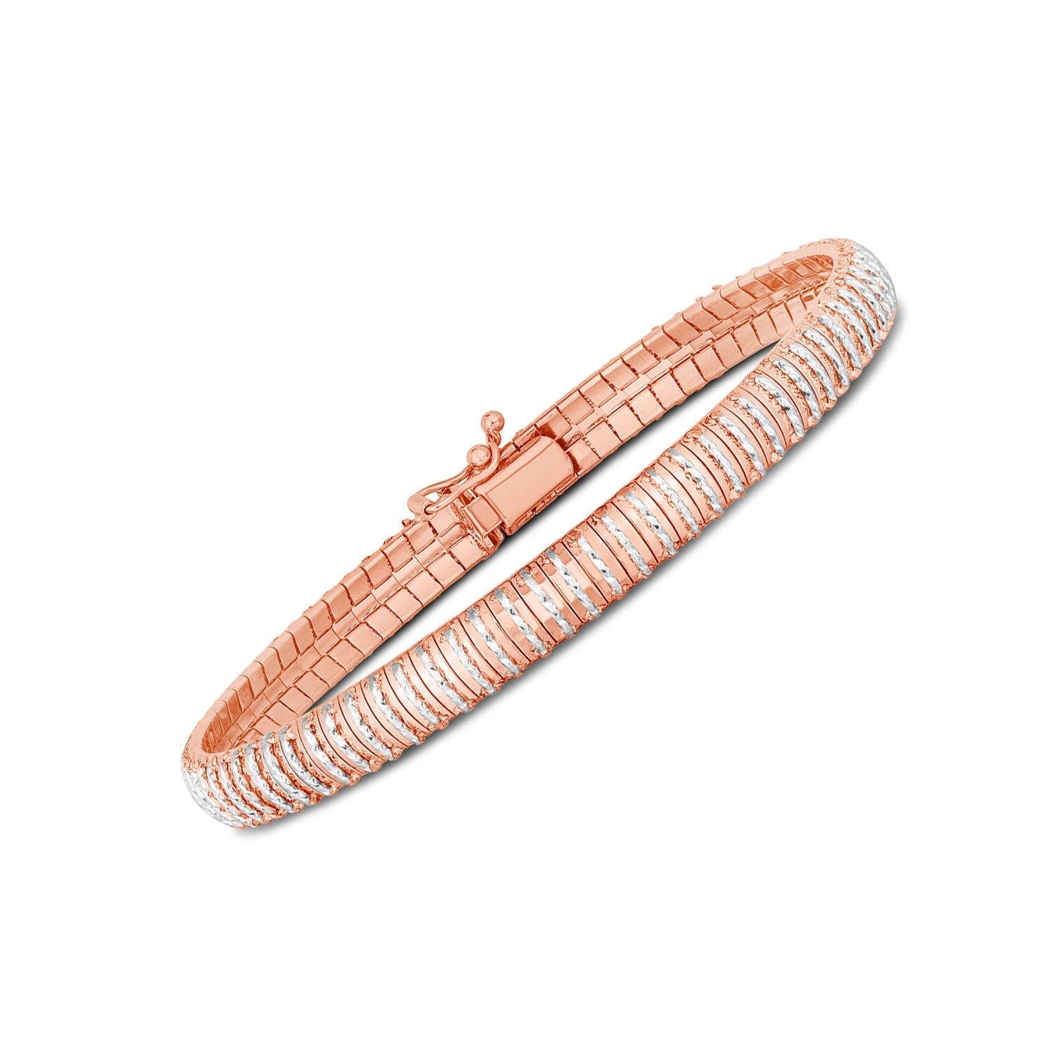 14k Rose Gold Diamante Flex Bracelet (5.80 mm) - Coolpeacock