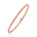 14k Rose Gold Fancy Weave Motif Bangle (3.40 mm) - Coolpeacock