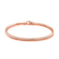 14k Rose Gold Fancy Weave Motif Bangle (3.40 mm) - Coolpeacock