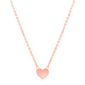 14k Rose Gold Polished Mini Heart Necklace - Coolpeacock