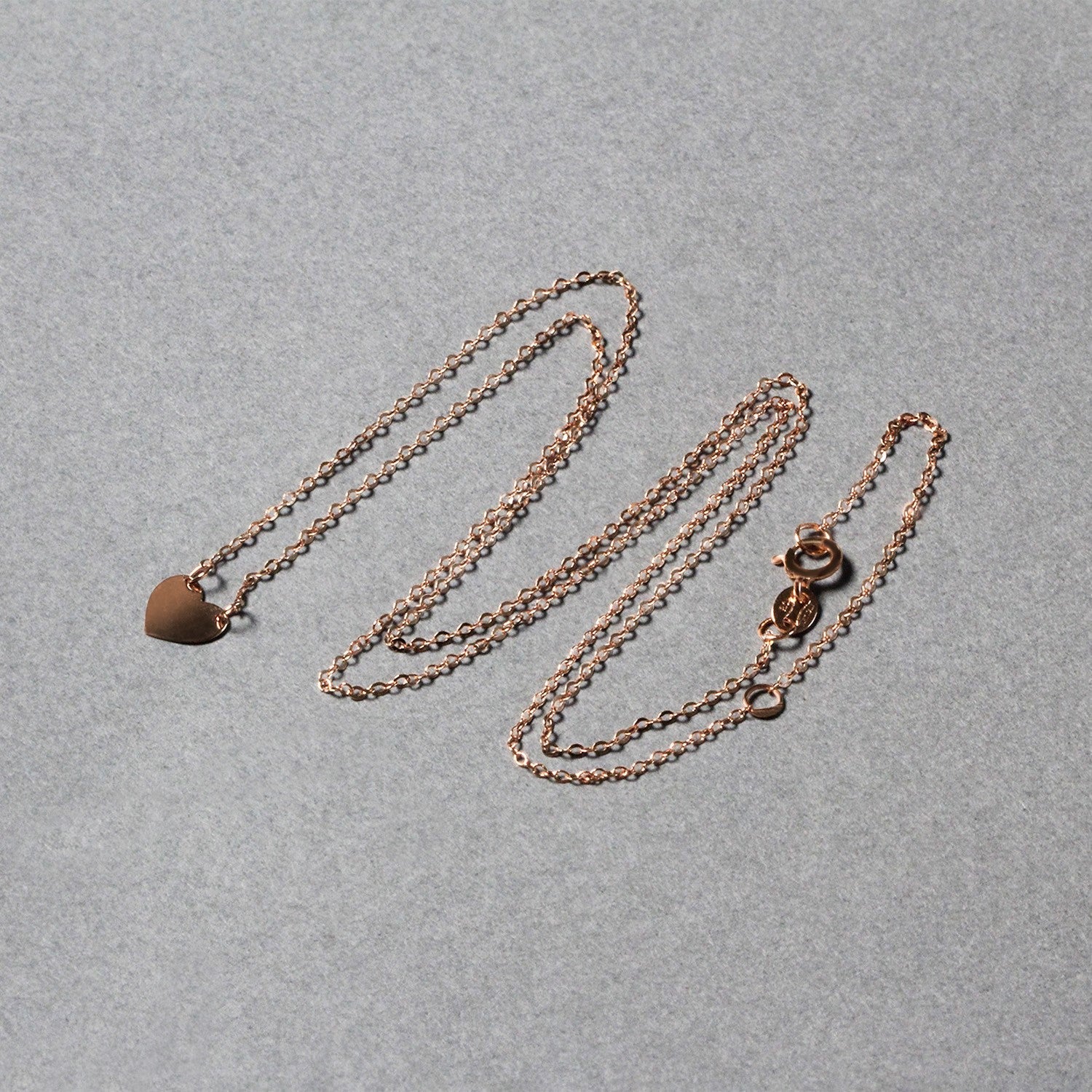 14k Rose Gold Polished Mini Heart Necklace - Coolpeacock