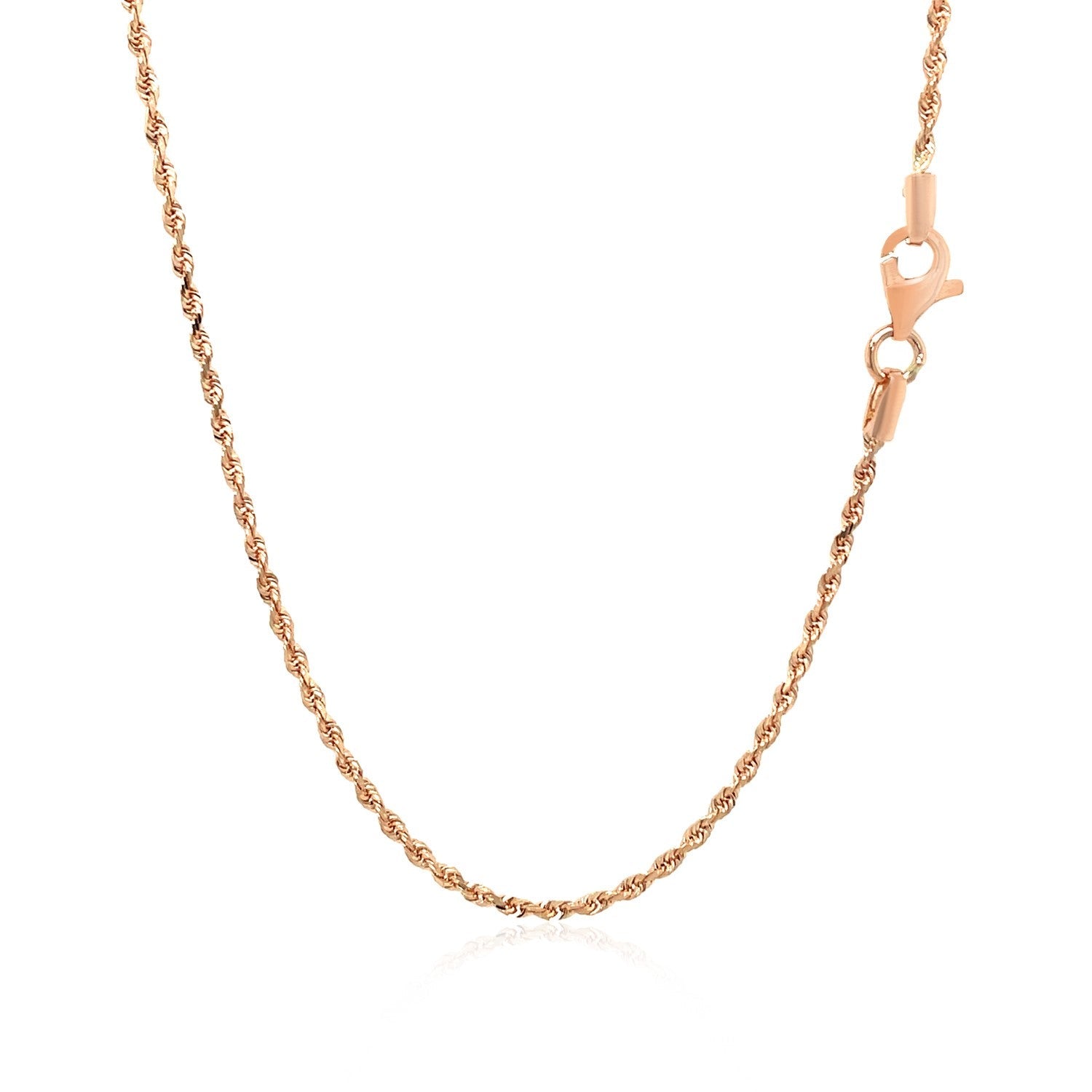 14k Rose Gold Solid Diamond Cut Rope Chain (1.60 mm) - Coolpeacock