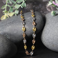 14k Tri Color Gold High Polish Puffed Mariner Link Chain (4.90 mm) - Coolpeacock
