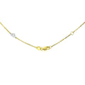 14k Two Tone Gold Anklet with Diamond Cut Heart Style Stations - Coolpeacock