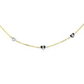 14k Two Tone Gold Anklet with Diamond Cut Heart Style Stations - Coolpeacock