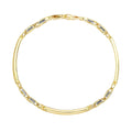 14k Two - Tone Gold Fancy Bar Style Mens Bracelet with Curved Connectors (9.65 mm) - Coolpeacock