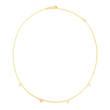 14k Two Tone Gold Love Necklace - Coolpeacock