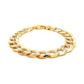 14k Two Tone Gold Pave Curb Bracelet (12.18 mm) - Coolpeacock