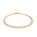 14k Two Tone Gold Pave Curb Bracelet (3.60 mm) - Coolpeacock