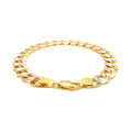 14k Two Tone Gold Pave Curb Bracelet (9.70 mm) - Coolpeacock
