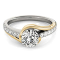 14k Two Tone Gold Split Shank Style Diamond Engagement Ring (1 1/4 cttw) - Coolpeacock
