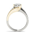 14k Two Tone Gold Split Shank Style Diamond Engagement Ring (1 1/4 cttw) - Coolpeacock
