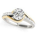 14k Two Tone Gold Split Shank Style Diamond Engagement Ring (1 1/4 cttw) - Coolpeacock