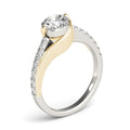 14k Two Tone Gold Split Shank Style Diamond Engagement Ring (1 1/4 cttw) - Coolpeacock