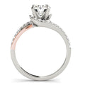 14k White And Rose Gold Bypass Shank Diamond Engagement Ring (1 1/3 cttw) - Coolpeacock