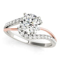 14k White And Rose Gold Bypass Shank Diamond Engagement Ring (1 1/3 cttw) - Coolpeacock