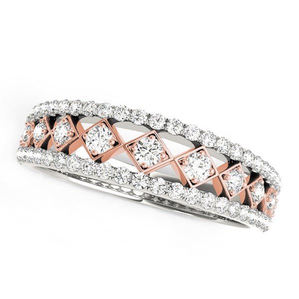 14k White And Rose Gold Diamond Band (3/8 cttw) - Coolpeacock