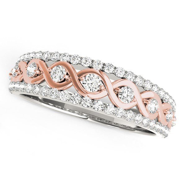 14k White And Rose Gold Infinity Diamond Band (3/8 cttw) - Coolpeacock