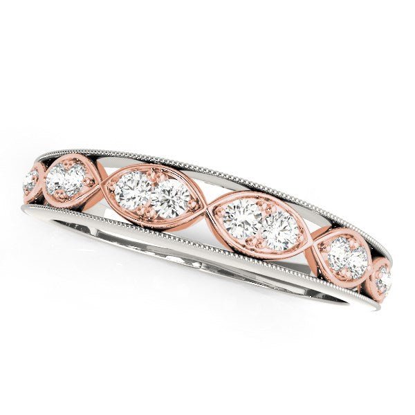 14k White And Rose Gold Infinity Style Diamond Band (1/5 cttw) - Coolpeacock