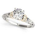14k White And Yellow Gold Antique Style Diamond Engagement Ring (1 1/8 cttw) - Coolpeacock