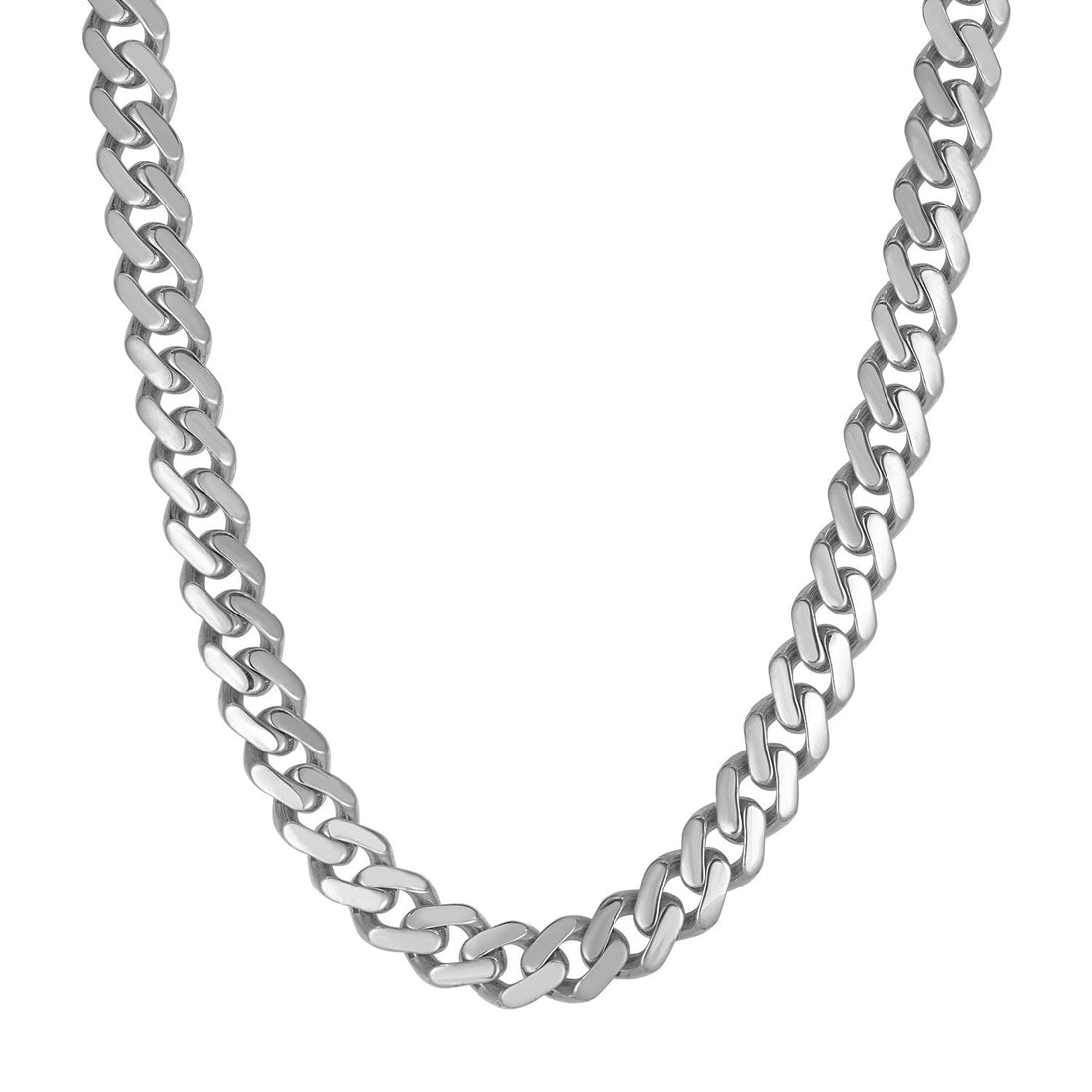 14k White Gold 22 inch Polished Curb Chain Necklace - Coolpeacock