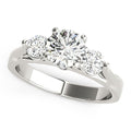 14k White Gold 3 Stone Prong Setting Diamond Engagement Ring (1 3/8 cttw) - Coolpeacock