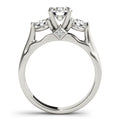 14k White Gold 3 Stone Prong Setting Diamond Engagement Ring (1 3/8 cttw) - Coolpeacock