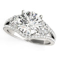 14k White Gold 3 Stone Split Pave Shank Diamond Engagement Ring (2 3/4 cttw) - Coolpeacock